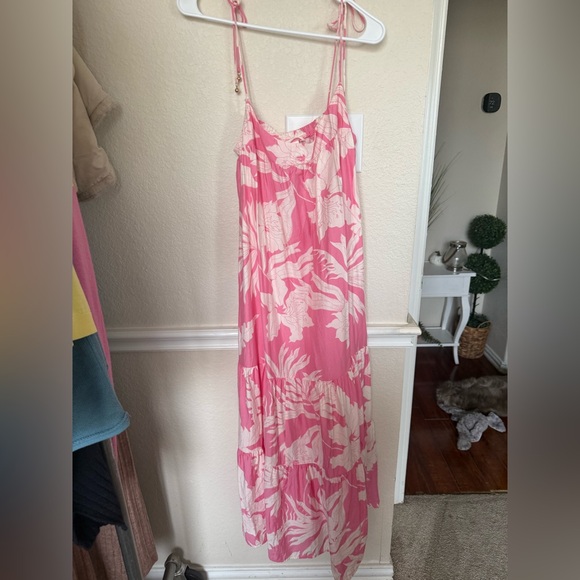 Pink Tropical Print Slip Dress medium H&M - Picture 12 of 13